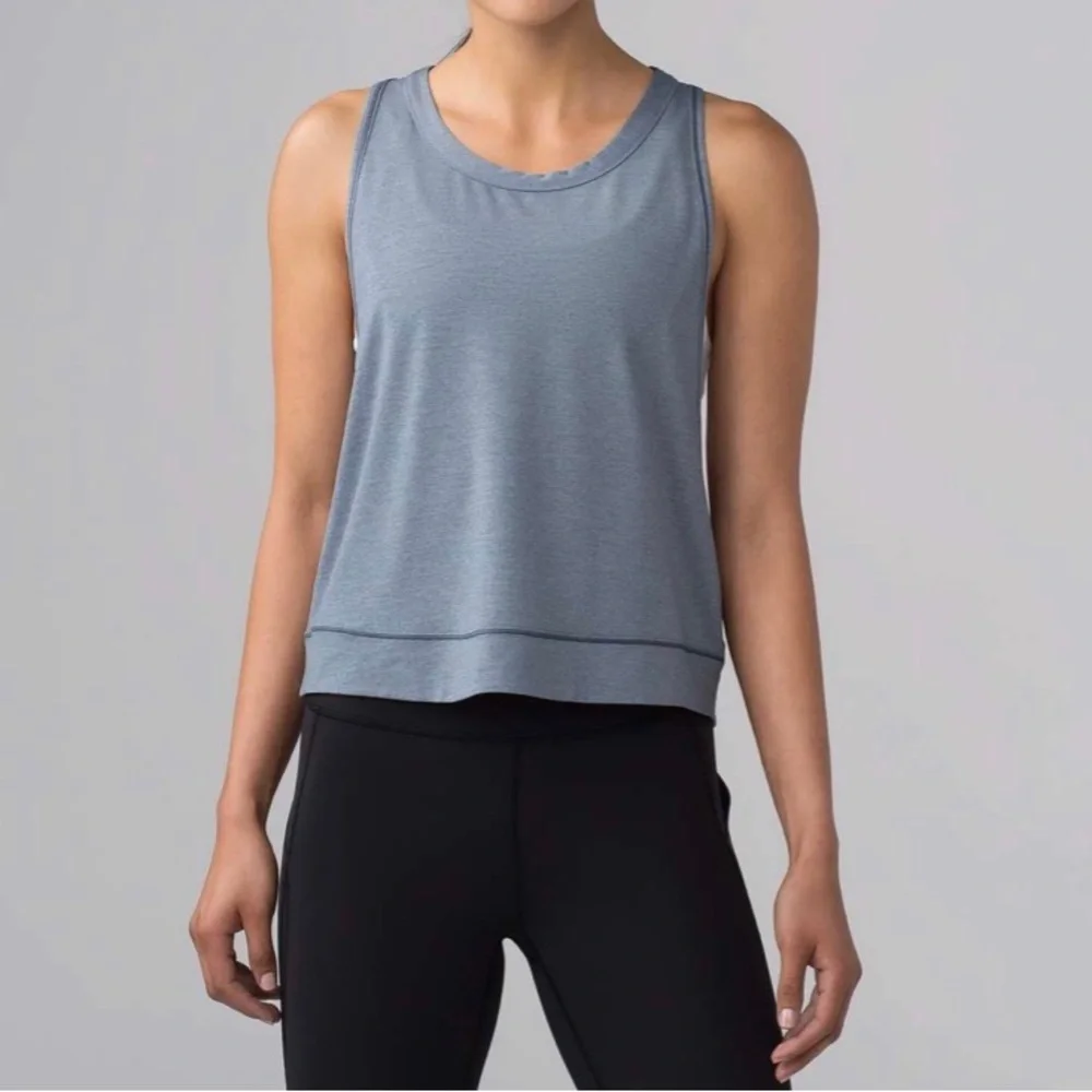 LULULEMON Pace Perfect Tank Heathered Sterling
